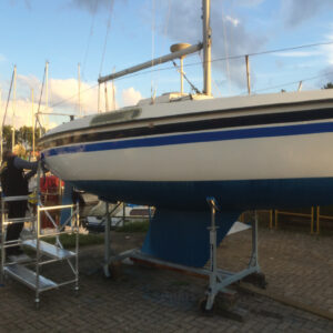 boot belettering zwarte balk